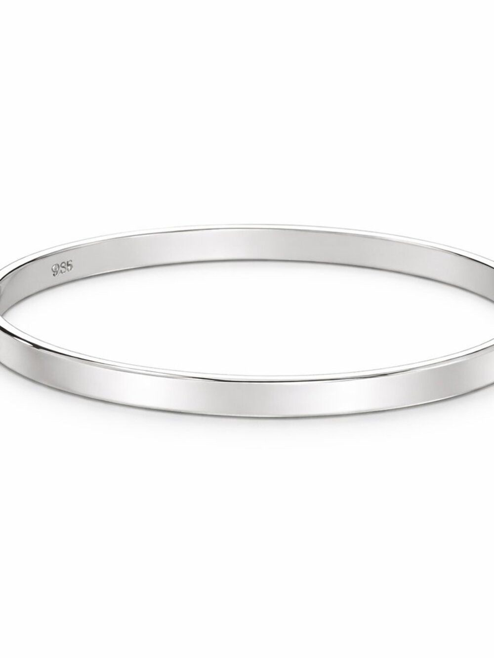 Sterling Silver “Essential Flat Bangle” Bracelet Minimalist Stackable